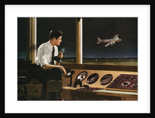 Air traffic controller at work by Anonymous