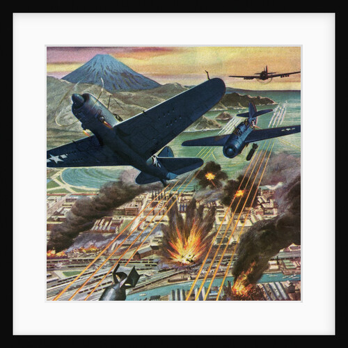 American Helldiver planes bombing Tokyo during World War II by Anonymous