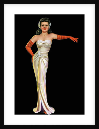 1950s pin-up of a woman in sleeveless gown by Anonymous