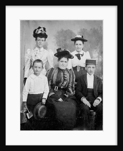 Family group pose for tintype photograph, ca. 1888. by Anonymous