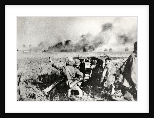 German anti-tank gun (probably 50mm or 75mm) in Russia by Anonymous