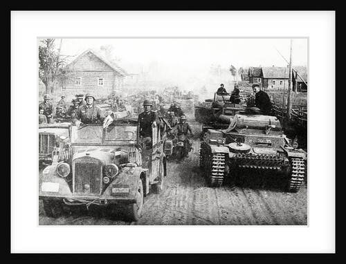 German military convoy in occupied Russia by Anonymous