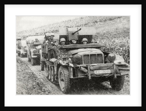 A German half-track mounted anti-aircraft gun by Anonymous