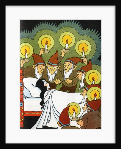 Snow White discovered by the seven dwarfs by Anonymous