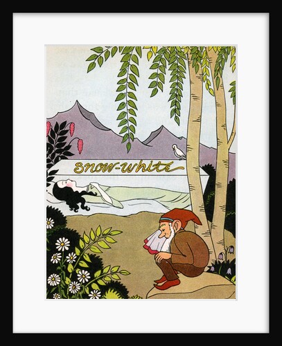 Snow White in her glass coffin by Anonymous