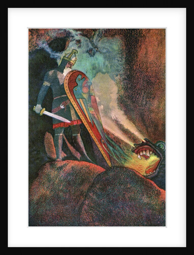 Beowulf battling the fire-breathing dragon by Anonymous