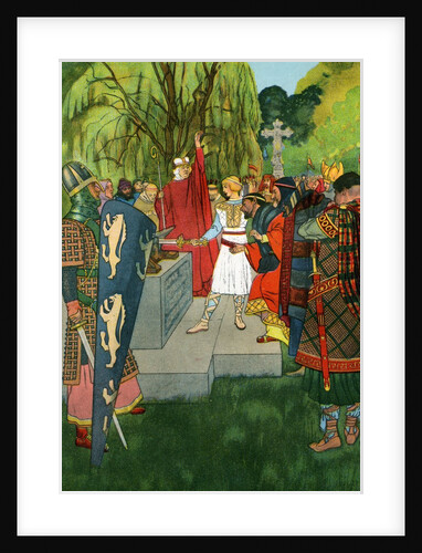 King Arthur pulling the sword from the stone by Anonymous