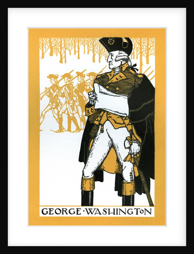 Portrait of George Washington with his troops by Anonymous