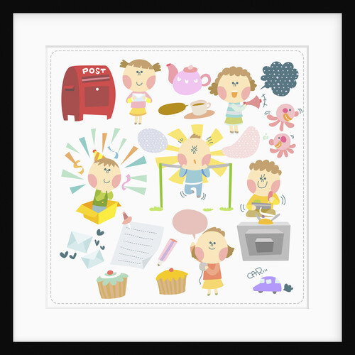 Various images of kid doing different activity by Anonymous