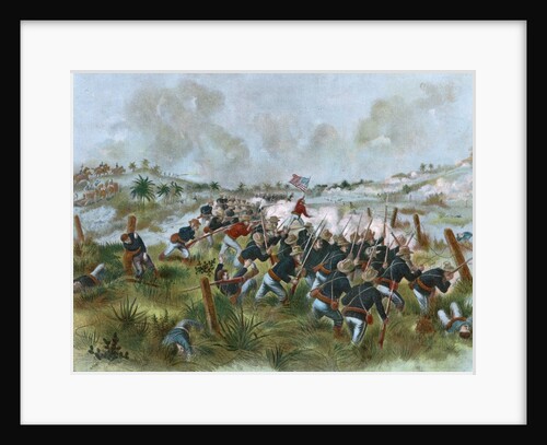 Teddy Roosevelt and the Rough Riders at the Battle of San Juan Hill by Anonymous