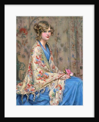 Portrait of a young woman in shawl by Anonymous