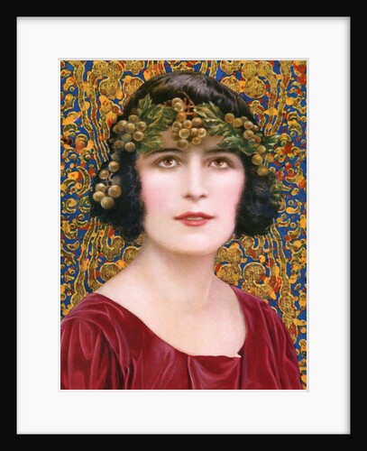 Woman with a crown of grapes and vines by Anonymous