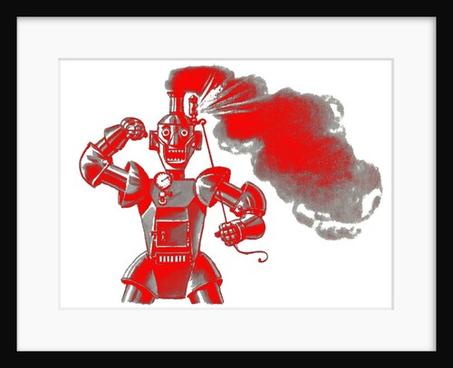 Mad robot blowing his top by Anonymous