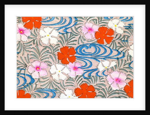 Woodblock print of carnation flowers by Anonymous