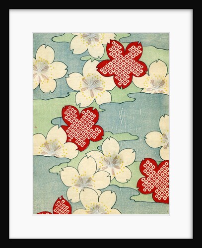 Woodblock print of dogwood blossoms by Anonymous