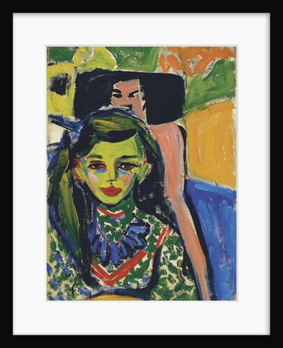 Franzi in Front of a Carved Chair by Ernst Ludwig Kirchner
