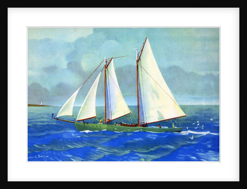 Fishing chooner off the coast of Gloucester by Anonymous