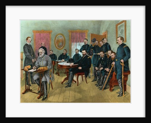 Robert E. Lee signing peace with Ulysses S. Grant by Anonymous