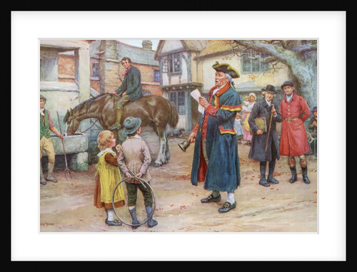 Town crier reading the news by Anonymous