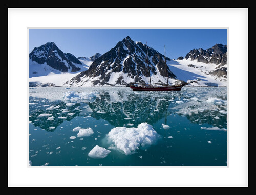 Tall Sailing Ship in Fjord, Svalbard by Anonymous