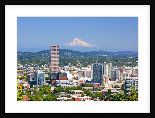 Mt.Hood over Portland skyline from West Hills. Portland Oregon. Pacific Northwest. by Anonymous
