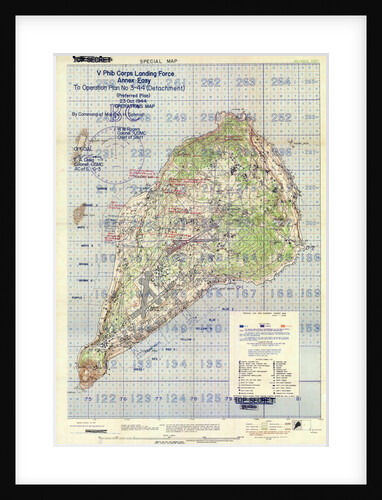 US landing and targeting map of Iwo Jima by Anonymous