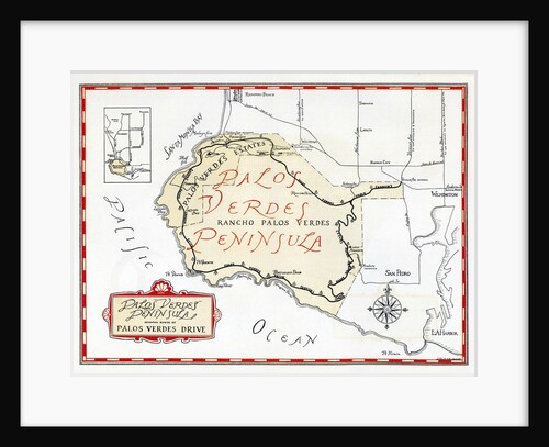 1935 promotional map for the Palos Verdes Peninsula by Anonymous