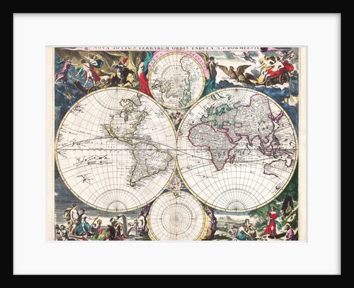 Double-hemisphere world map by Joachim Bormeester