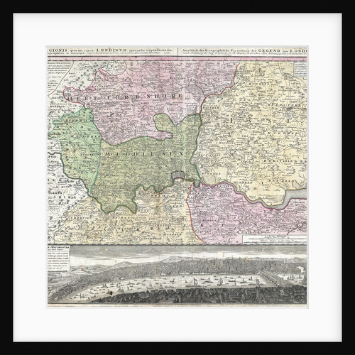 18th century map of London and Its Environs by Anonymous