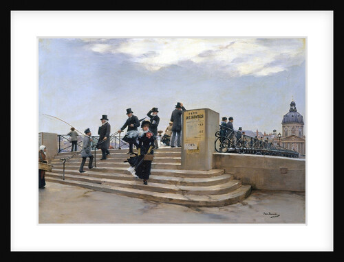 A Windy Day on the Pont des Arts, Paris by Jean Beraud