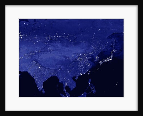 Night time satellite view of China and Siberia by Anonymous