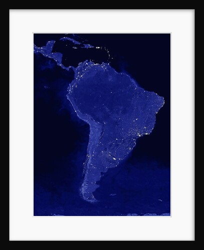 Night time satellite view of South America by Anonymous