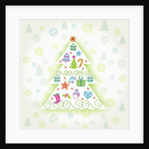 Christmas with tree and decorations by Anonymous