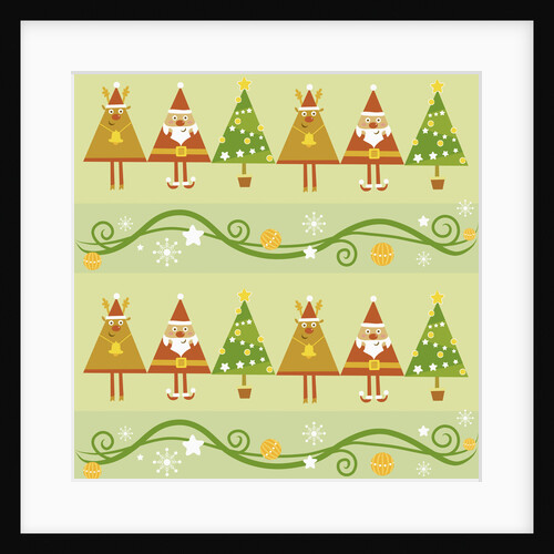 Christmas with santa, rudolph trees by Anonymous