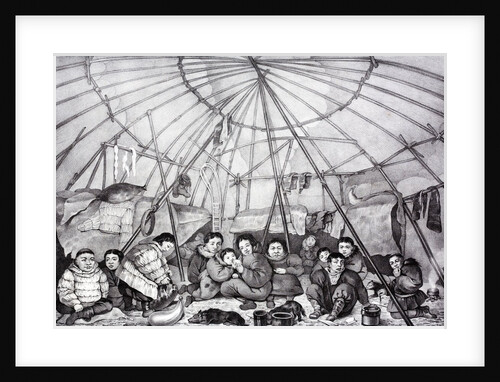 Chukchi, or Chukchee in a well appointed skin covered tent by Anonymous