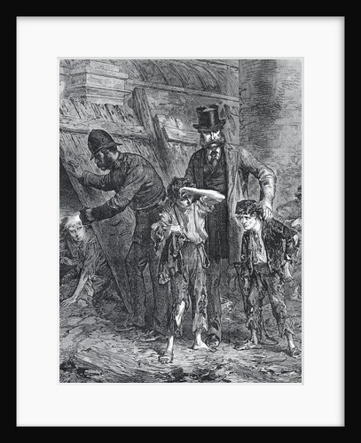 Victorian London. Police and School Board inspectors finding vagrant children by Anonymous
