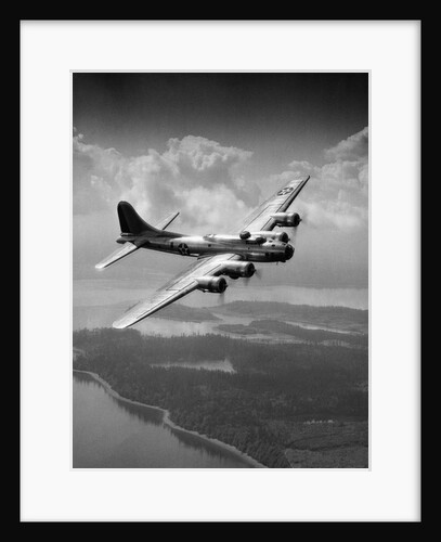 1940s us army aircraft world war ii b-17 bomber in flight by Anonymous