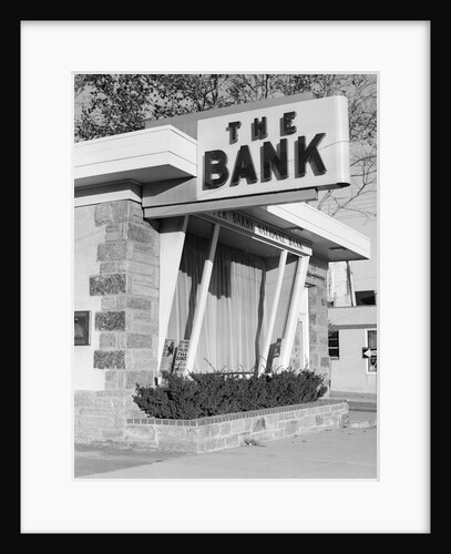 1960s window storefront of bank building by Anonymous