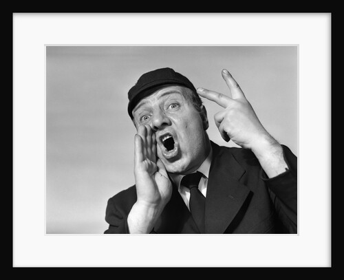 1950s baseball umpire calling a ball or a strike or an out looking at camera by Anonymous