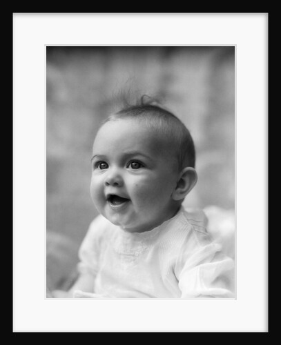 1930s profile portrait five month old happy smiling baby by Anonymous