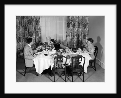 1950s three generation family dinner by Anonymous