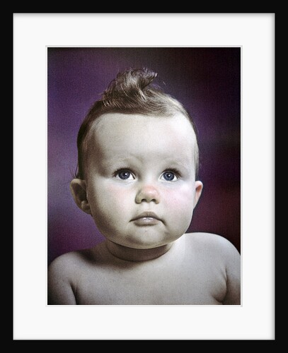 1940s 1950s baby head shoulder portrait by Anonymous