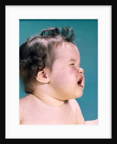 1960s profile head shoulders crying screaming baby by Anonymous