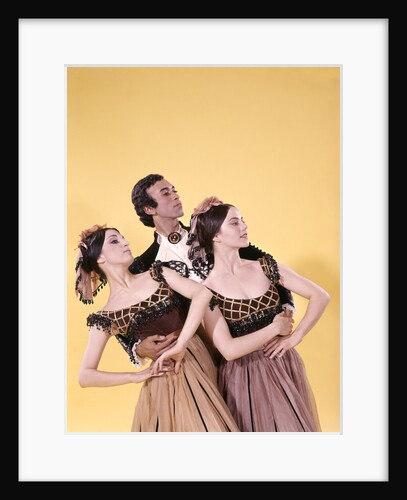 1970s spanish ballet dancer man two women costumes posed together by Anonymous