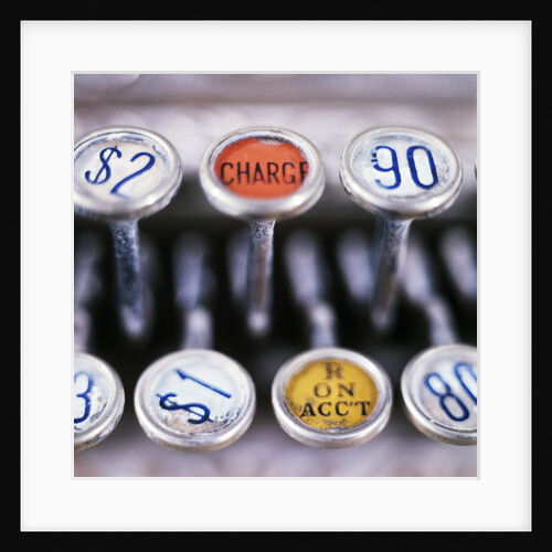 Keys of antique cash register by Anonymous