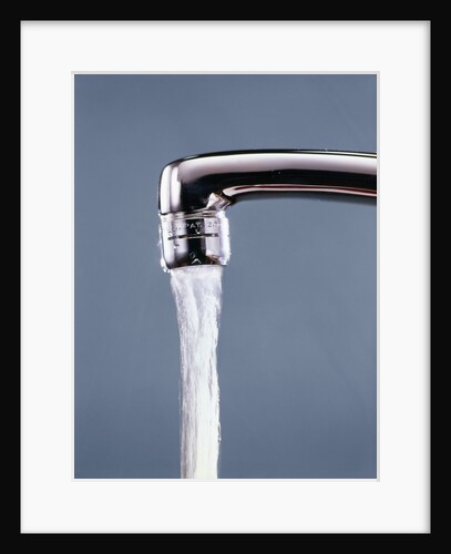 1990s water pouring from metal kitchen faucet by Anonymous