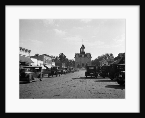 1920s 1928 view of cottonwood falls kansas main street with traffic by Anonymous