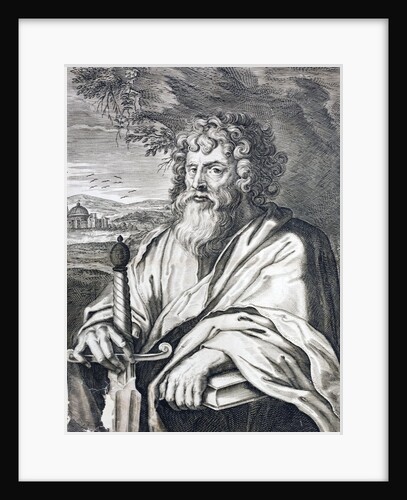 Saint Paul. An engraving by Gaspar Hubern of an original by Peter Paul Rubens