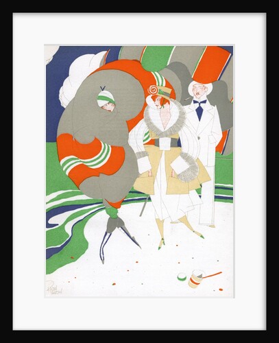 Caricature of flappers wearing furs by Anonymous