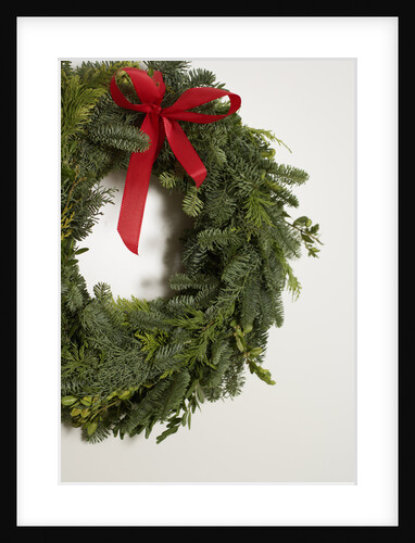 Green door wreath by Anonymous